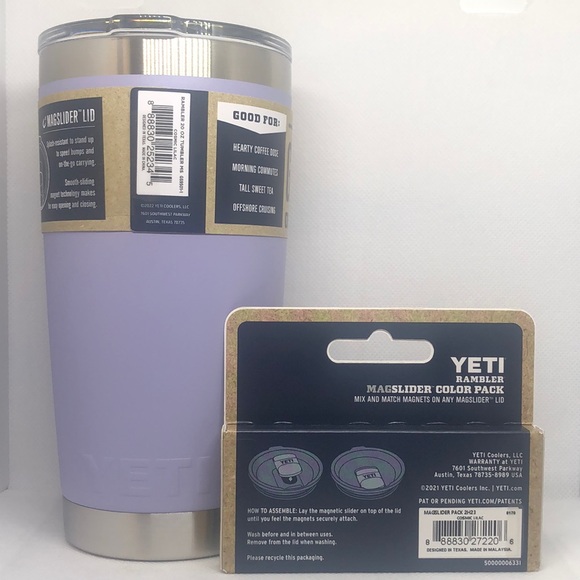 💜 Yeti Rambler Tumbler Cosmic Lilac 20oz & Magslider Color 3 Pack NWT 💜 - Picture 2 of 6